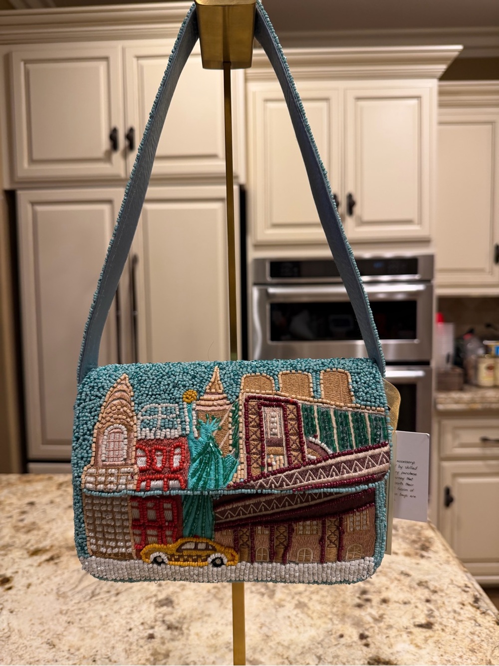 From India to You Turquoise Beaded NYC Shoulder Bag